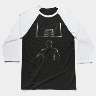 Basketball Player With Basketball In Front Of Ring Baseball T-Shirt